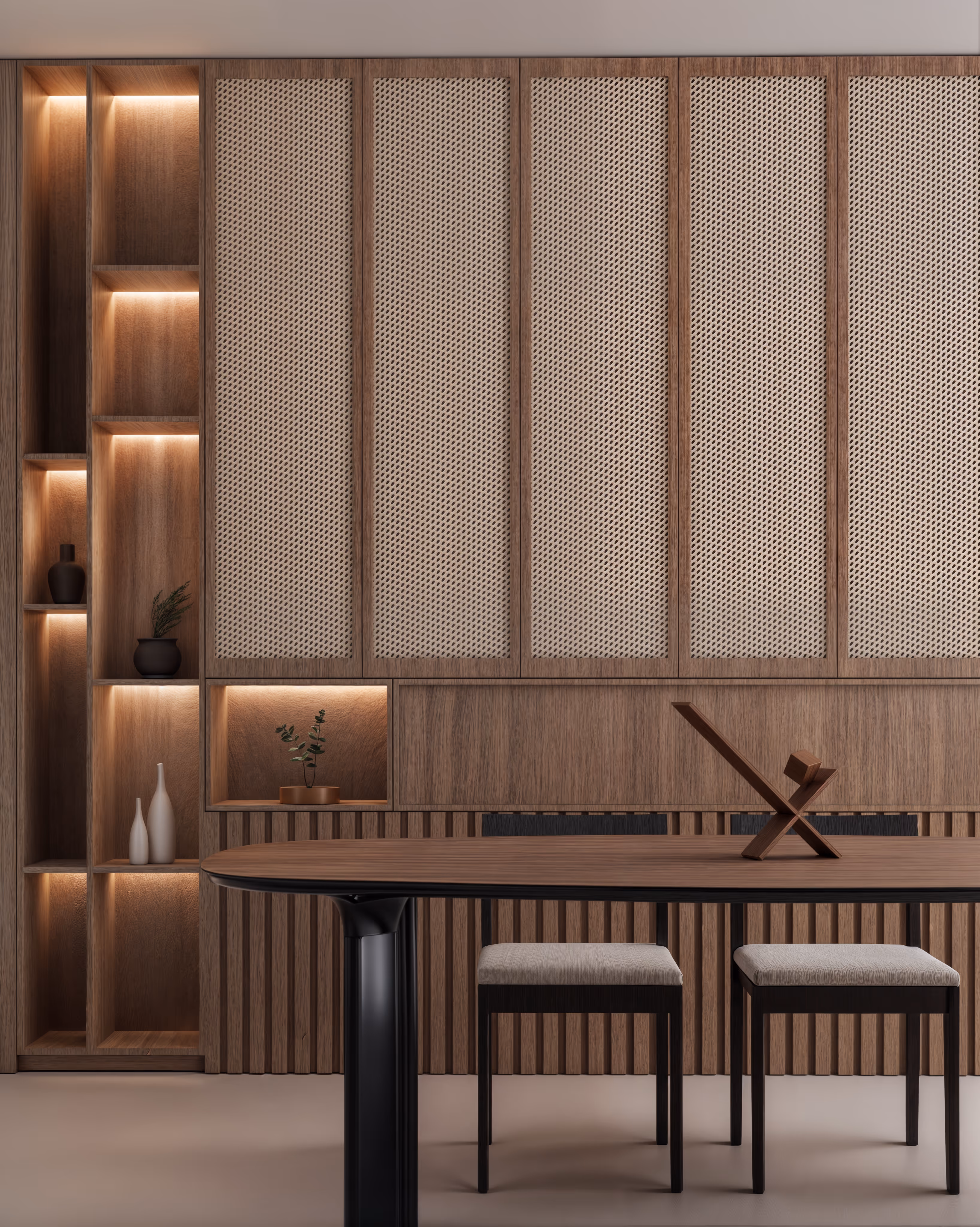 East Modern style dining room